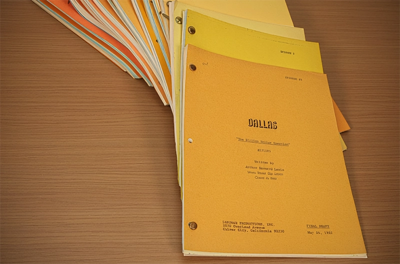 Dallas scripts: red covers, yellow covers, and working drafts behind the scenes