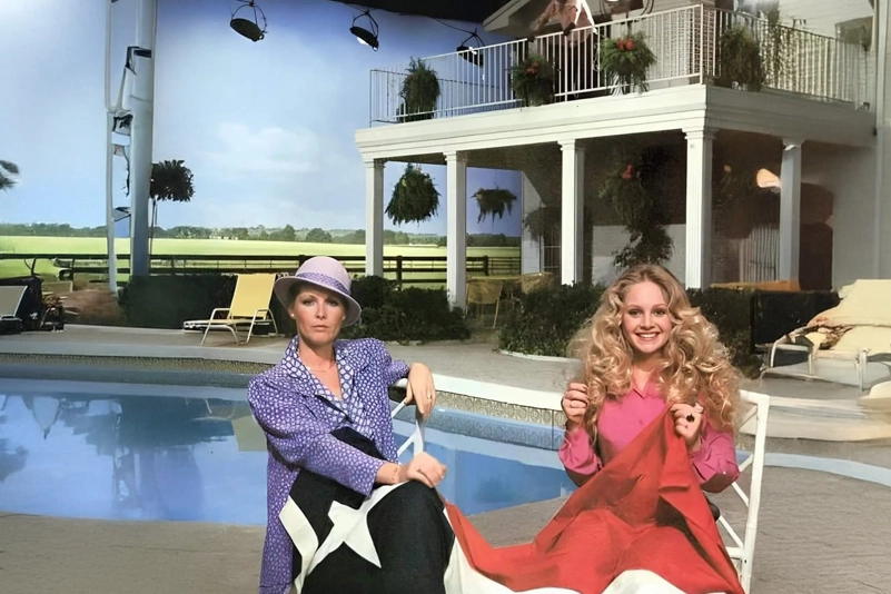 Southfork backyard and pool set built on the studio lot