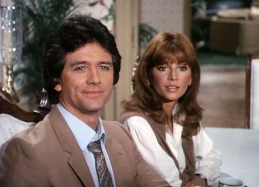 Victoria Principal as Pam Barnes with Bobby Ewing on Dallas